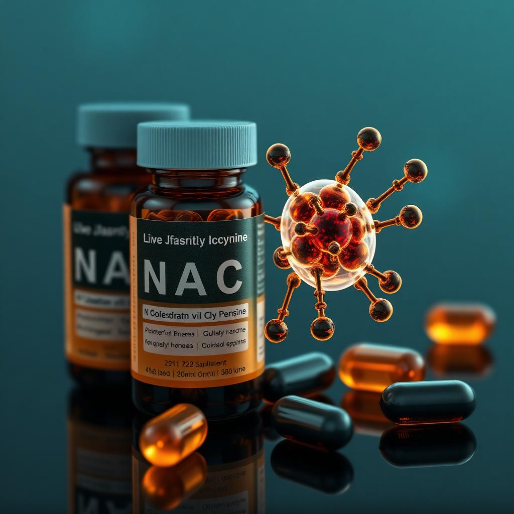 Nac Function NAC N-Acetyl Cysteine supplement with glutathione molecule and cellular ...